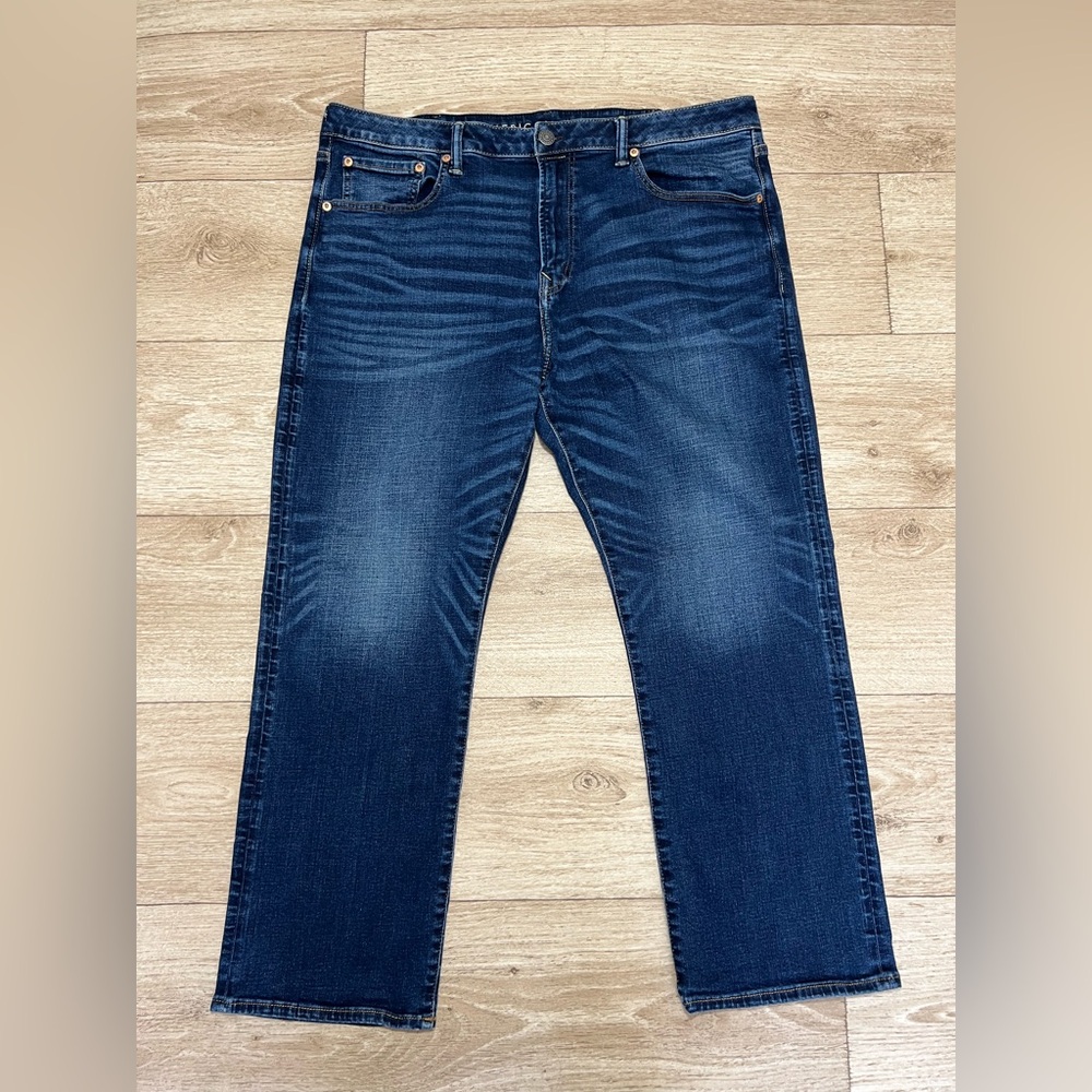 American Eagle Mens Athletic Fit Airflex Slim Relaxed  Straight Jeans 38 x 30